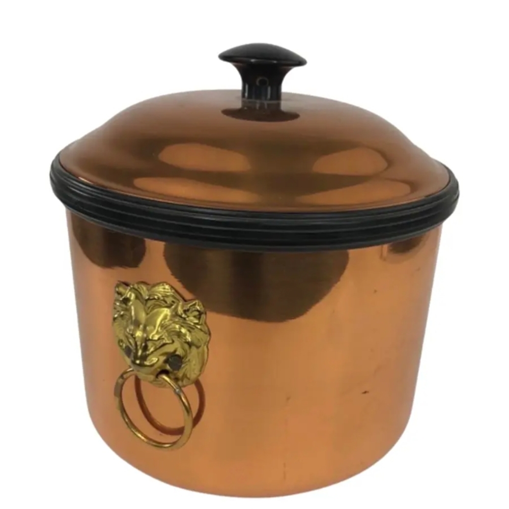 Copper Ice Bucket with Lion Handle